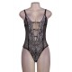 Halter Black Lace Teddy With Embroidery