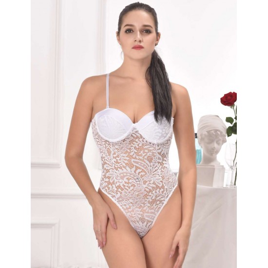 White Push-up Cup Lace Teddy