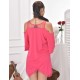 Rose Hollow Shoulder Lace Dress