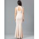 Fashion Nude Ruffle Maxi Dress