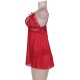 Sweetheart Scalloped Red Lace Decor Babydoll