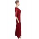 Backless Half Sleeve Red Long Dress