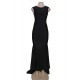 Plus Size  Black Formal Golden Strap Open Back Evening Dress