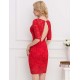 Red Half Sleeve Slim Fashion Dress