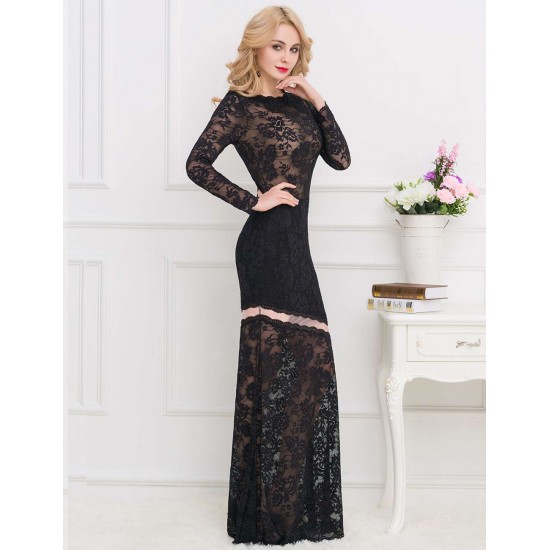 Plus Size Lace Long Dress