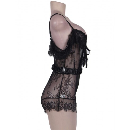 Eyelash Lace Romper Romantic Fantasy Teddy