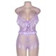 Purple Eyelash Lace Romper Teddy Lingerie