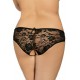 Black Plus Size Open Crotch Strappy Lace Thongs