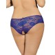 Blue Open Crotch Strappy Plus Size Lace Panty Thongs