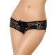 Black Open Crotch Strappy Lace Thongs