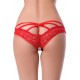 Caged Back Open Crotch Red Lace Panty