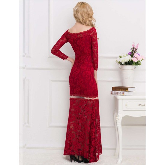 Plus Size Lace Long Dress