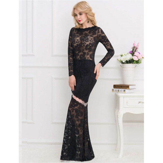 Plus Size Lace Long Dress