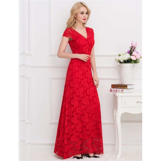 Plus Size Lace Long Dress