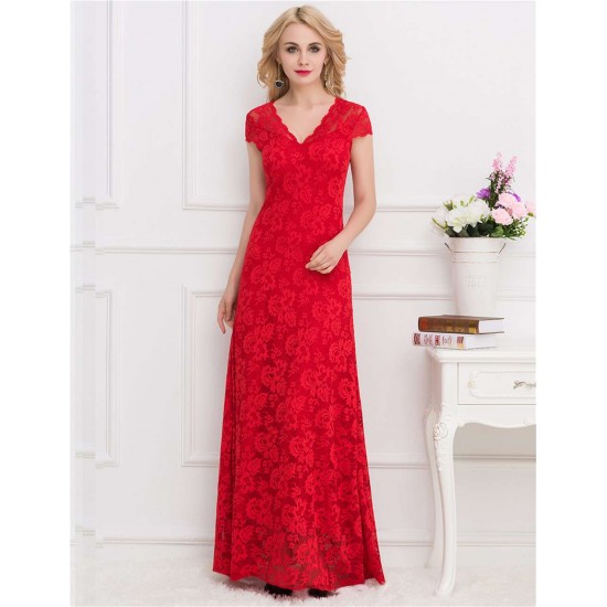 Plus Size Lace Long Dress