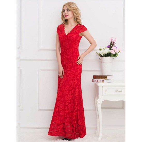 Plus Size Lace Long Dress