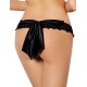 Black Mesh Big Bow Ruffled Thong