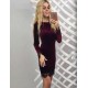 Velvet Lace Hem Sexy Red Details Dress