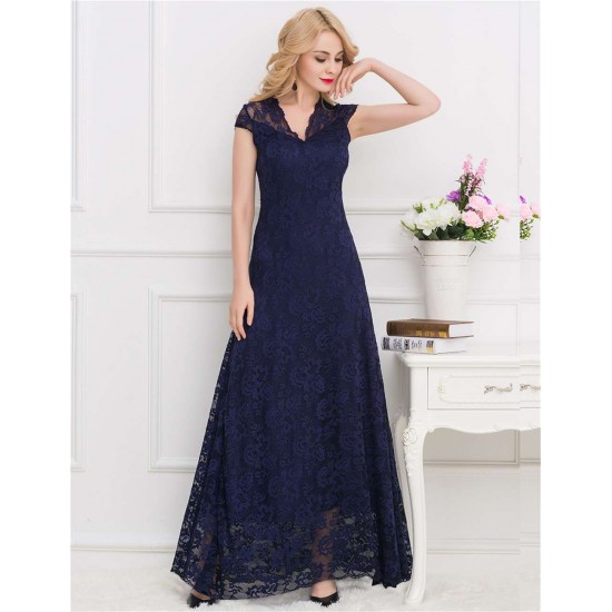 Plus Size Lace Long Dress