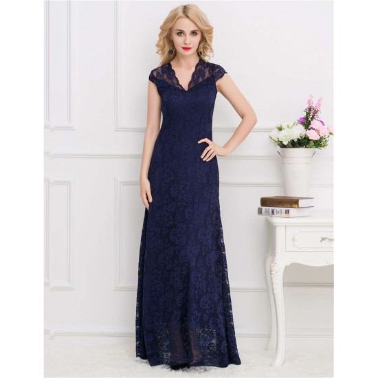 Plus Size Lace Long Dress