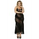 Plus size Black Lace Transparent Long Dress 