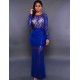 Blue Exquisite Lace Sheer Maxiskit