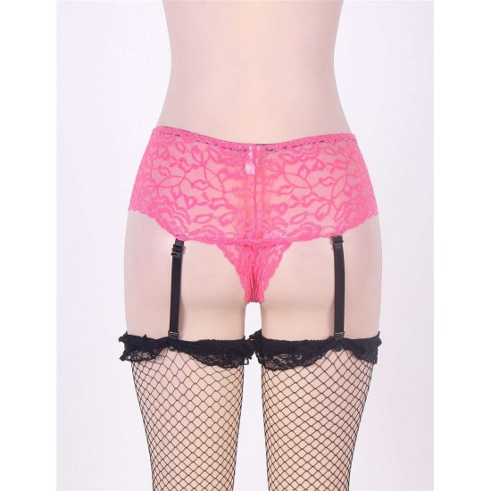 Crotchless Lace Garter Short