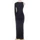 Black Side Split Slit Jersey Sequin Maxi Dress