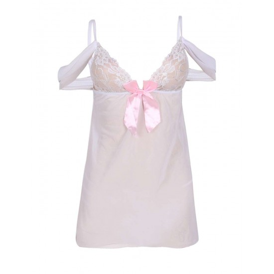 Valentine Romantic White Babydoll Nightie Lingerie