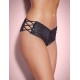 Plus Size Sexy Black High Waist Floral Lace Strappy Panty