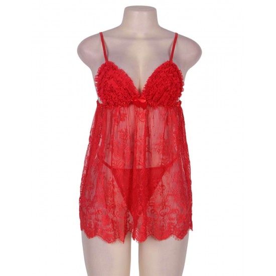 Red Sexy Lace Lingerie Sexy Babydoll