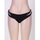 Black Plus Size Crotchless Double Strap Thong