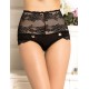 Queen Size High Waist Strappy Floral Black Lace Panty