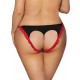 Plus Size Red Lace Black Open Panty