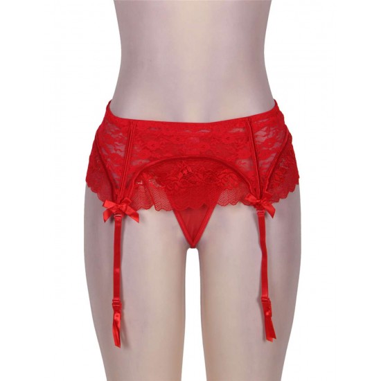 Red Sexy Lace Garter Panty