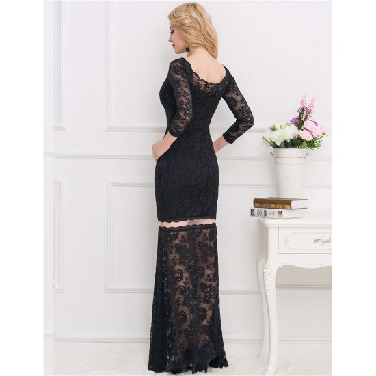 Plus Size Lace Long Dress