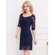 Half Sleeve Blue Wholesale Fashion Dress