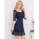 Plus Size Half Sleeve Blue Wholesale Fashion Dress