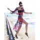 Fashion Slit Front Open Tie-dye Print Chiffon Beach Dress