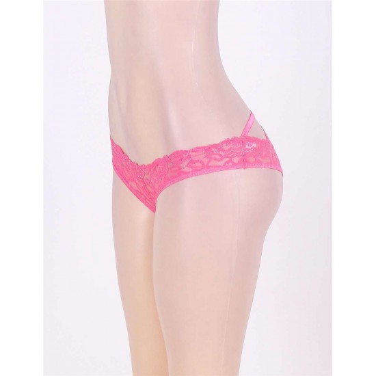 Caged Back Open Crotch Lace Panty