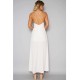 Elegant White Embroidery Backless Long Dress