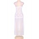 White Long Lace and Chiffon Sleepwear Gown