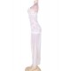 White Long Lace and Chiffon Sleepwear Gown