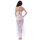 White Long Lace and Chiffon Sleepwear Gown