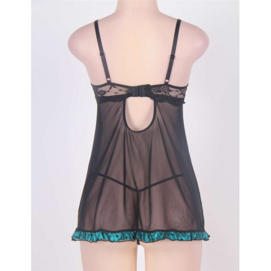 Cup Black Lace Lingerie With Panty