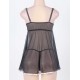 See Through Mesh Black Lace Babydoll For Women