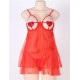 Red Open Bra Sexy Heart Attack Babydoll