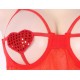 Red Open Bra Sexy Heart Attack Babydoll