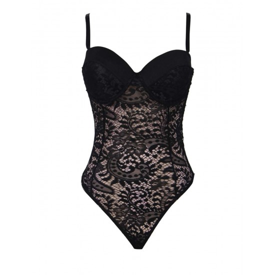 Black Plus Size Push-up Cup Lace Teddy