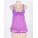 Bright Purple Sheer Mesh Plus Size Babydoll